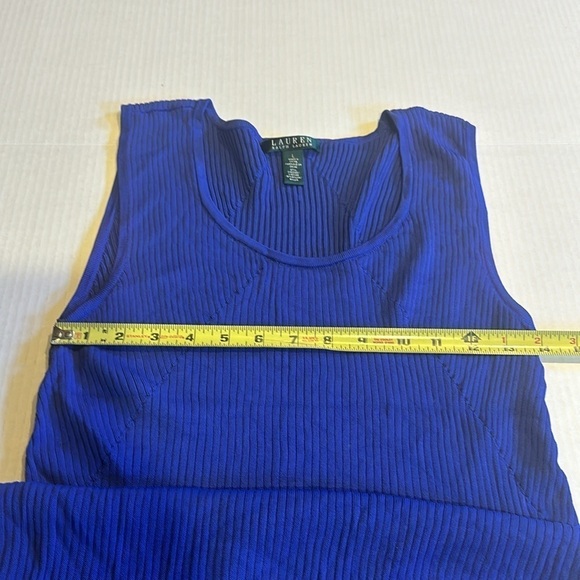Lauren Ralph Lauren slinky cobalt blue dress stretchable with round scoop neck - Picture 6 of 9